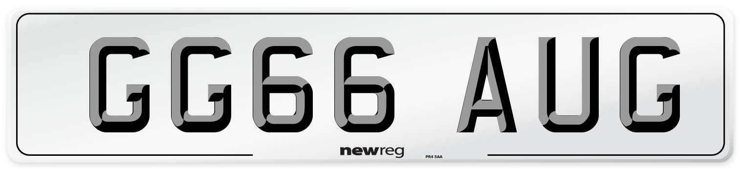GG66 AUG Number Plate from New Reg